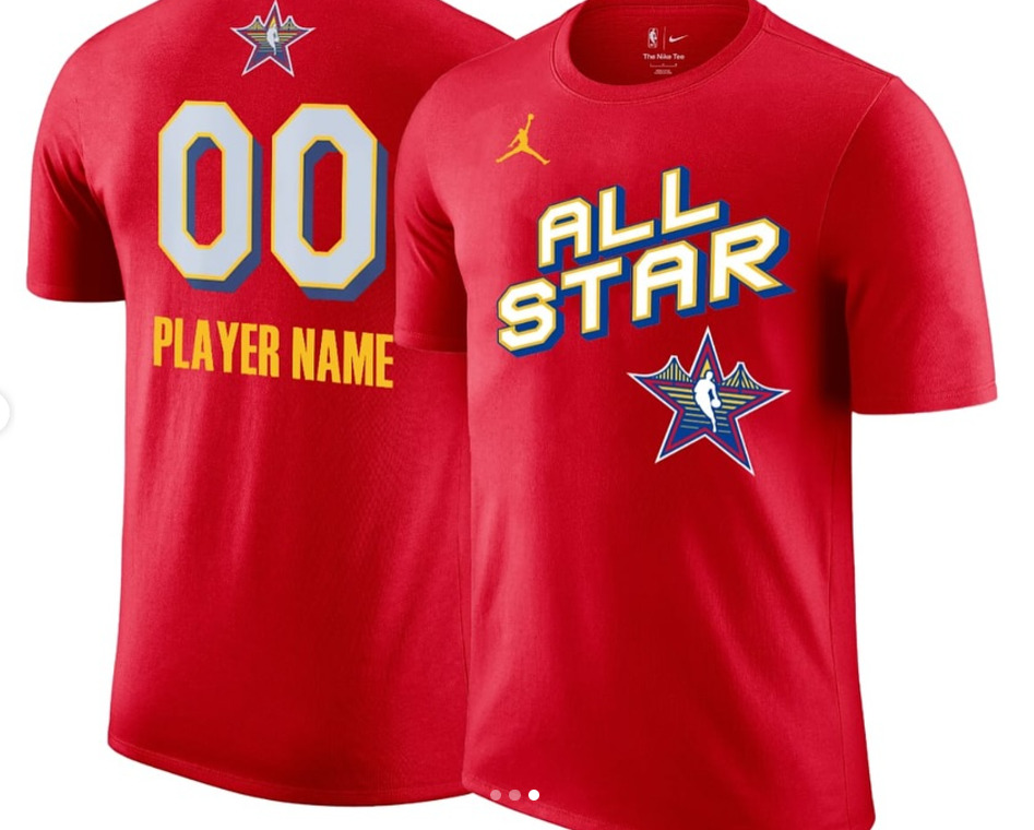 Men Custom 2025 NBA all Star red T Shirt->nba t-shirts->Sports Accessory
